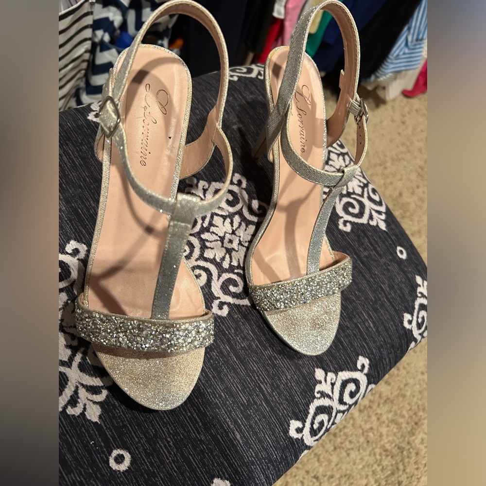 Silver Platform Sandal Heels